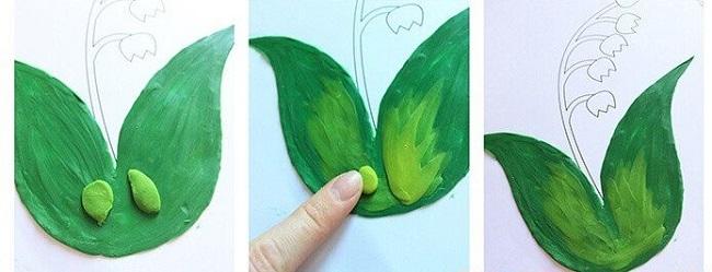 Заготовка для ландыша из пластилина