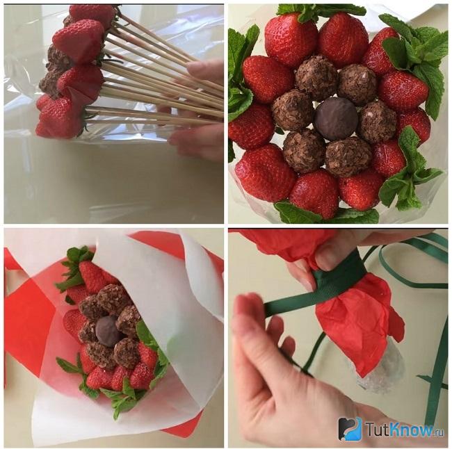 Съедобный букет на шпажках