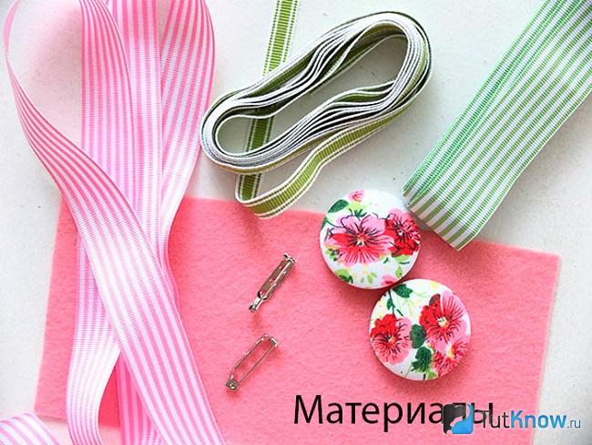 Заготовки из репсовых лент для броши