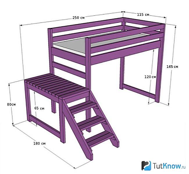 Схема сборки двухъярусной кровати детской