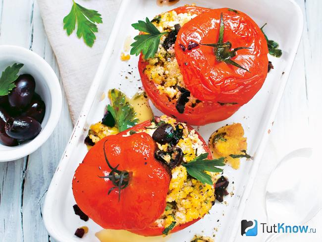 Блюдо из фарша и помидор — фаршированные помидоры в духовке