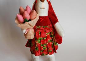 Кукла тильда зайка, мишка и Санта Клаус своими руками