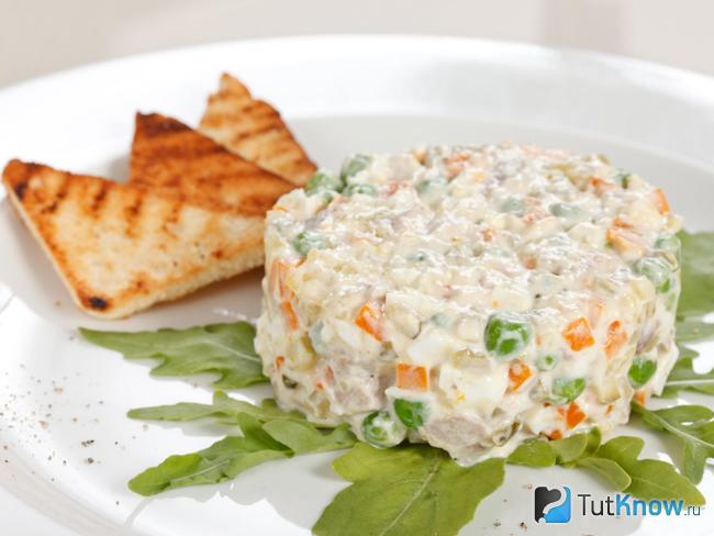 Салат Оливье с курицей