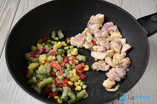 Куриное мясо со смесью овощей