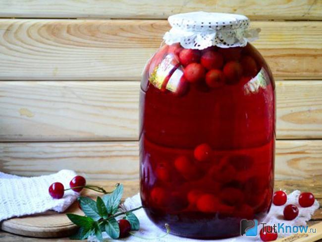 Компот из вишни и малины