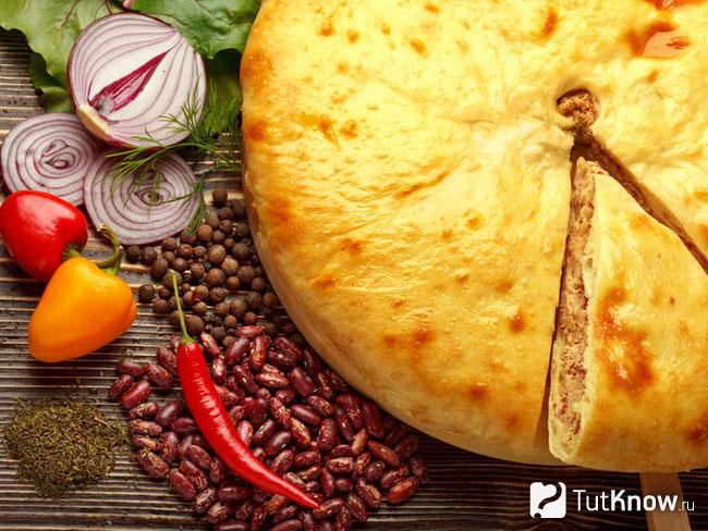 Осетинский пирог на кефире с мясом