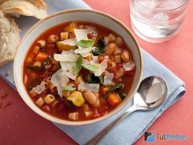 Как приготовить минестроне с шампиньонами и беконом