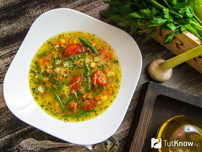 Рецепт минестроне с замороженными грибами и сливками