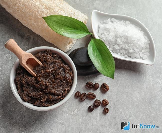 Кофейный скраб с морской солью от целлюлита