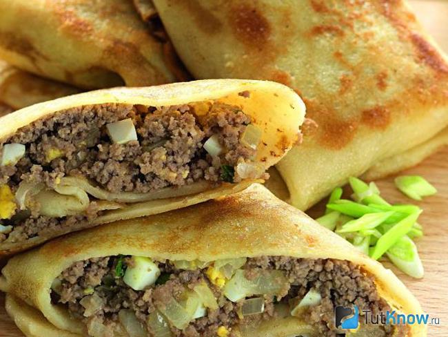Блинчики с мясом