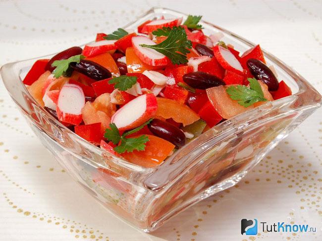 Постный крабовый салат