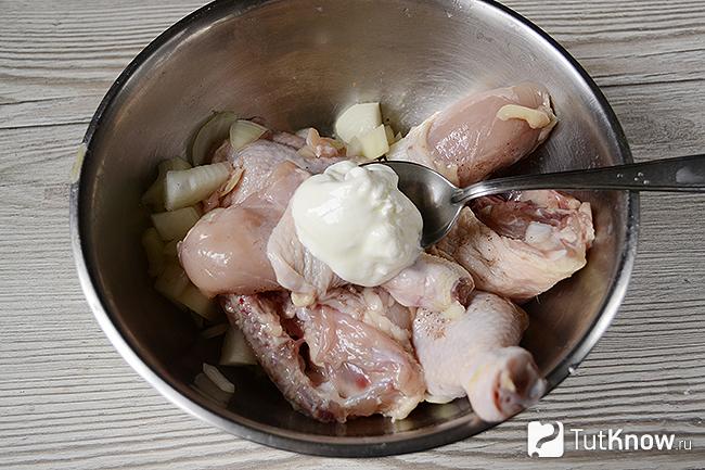 Добавление сметаны к курице