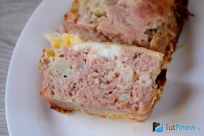 Готовая мясная запеканка с цветной капустой