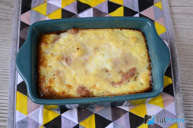 Готовая мясная запеканка с цветной капустой