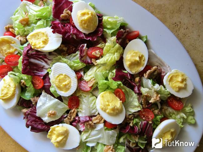 Рецепты приготовления салата овощного с яйцами