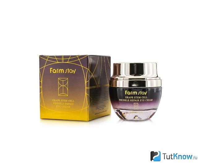 Grape stem cell wrinkle repair eye cream от Farmstay от мешков под глазами
