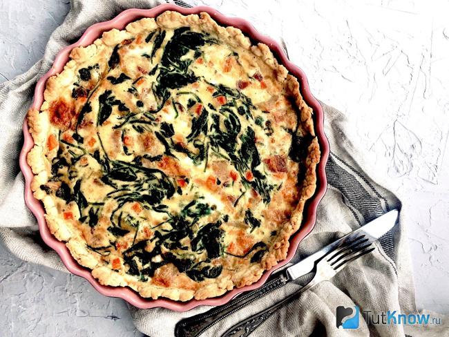 Киш лорен со шпинатом