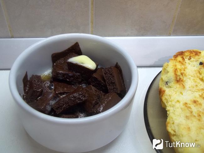 Шоколад с маслом растоплен