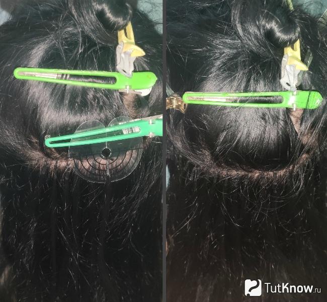 Наращивание волос на кератиновые капсулы
