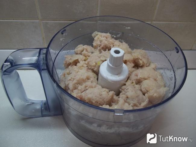Продукты измельчены в фарш