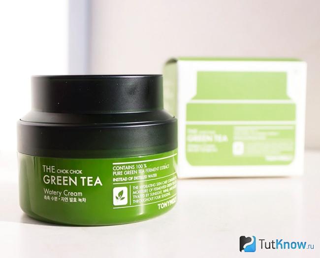 Корейский крем Tony Moly The Chok Chok Green Tea Watery Cream