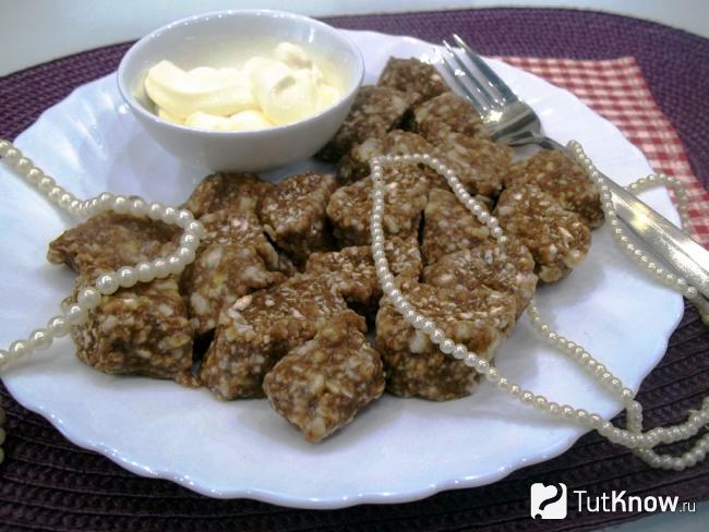 Готовые шоколадные ленивые вареники