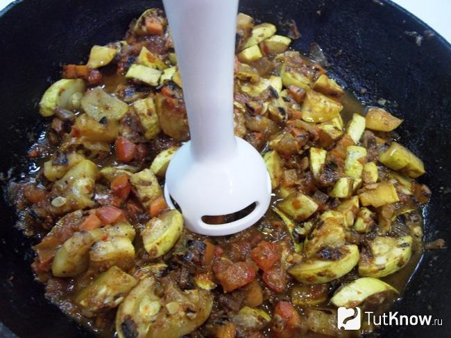Овощи пюрированы блендером