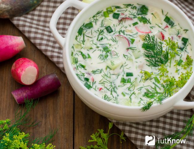 Окрошка на воде с уксусом