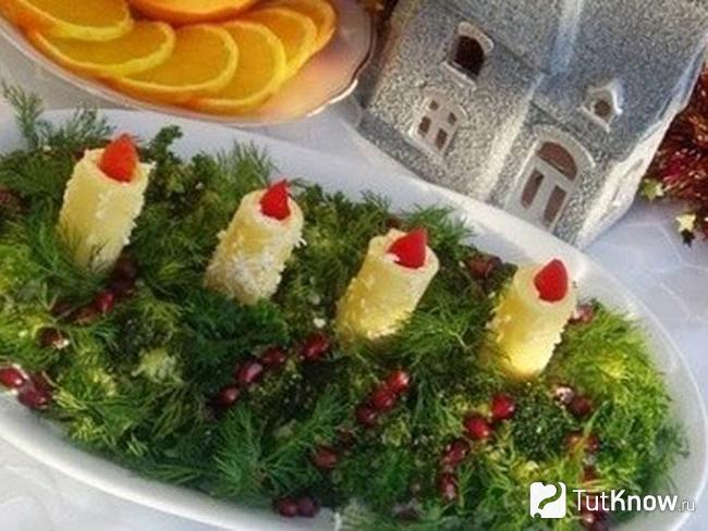 Салат «Новогодние свечи»