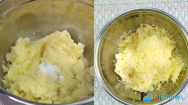 Картофельное пюре с солью и сыром