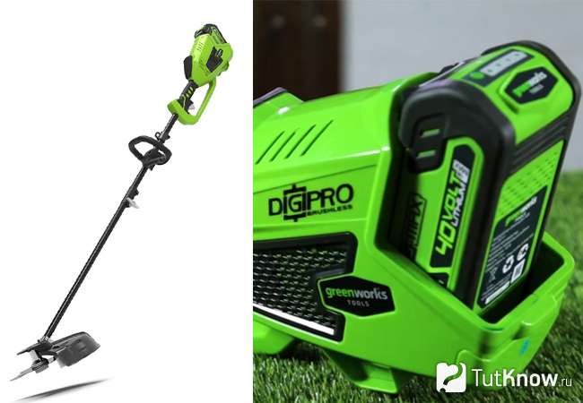 Электрический триммер для травы Greenworks 1301507 G-MAX 40VGD40BC
