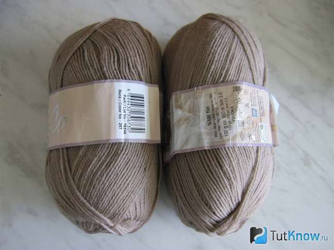 Пряжа NAKO PURE WOOL 3,5 светло-коричневого цвета