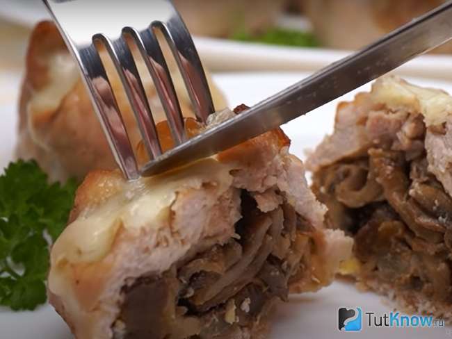 Куриные рулетики с грибами