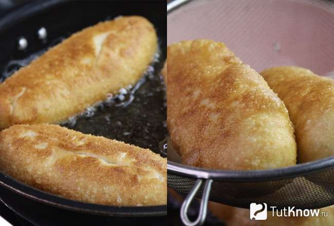 Готовые пирожки с луком и яйцом