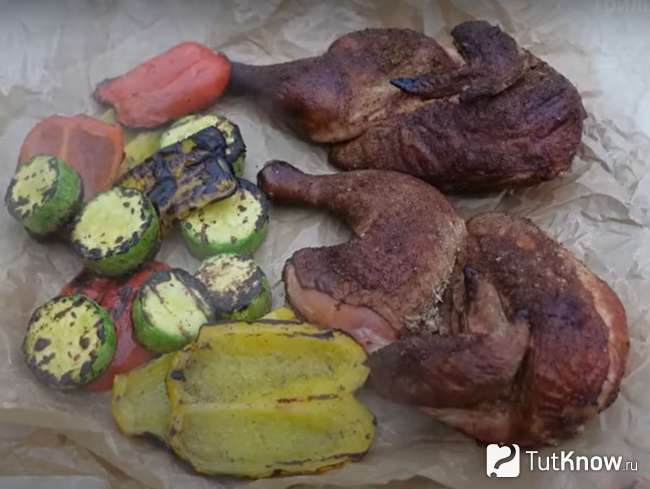 Курица на гриле с лимоном и травами