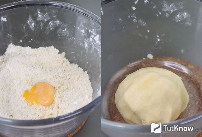 Замешанное песочное тесто
