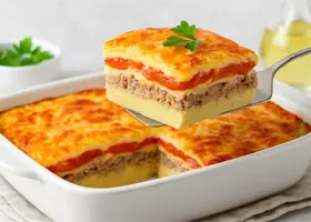 Картофельная запеканка с фаршем и помидорами