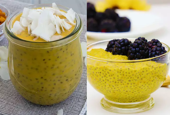 Пудинг с куркумой и кокосом