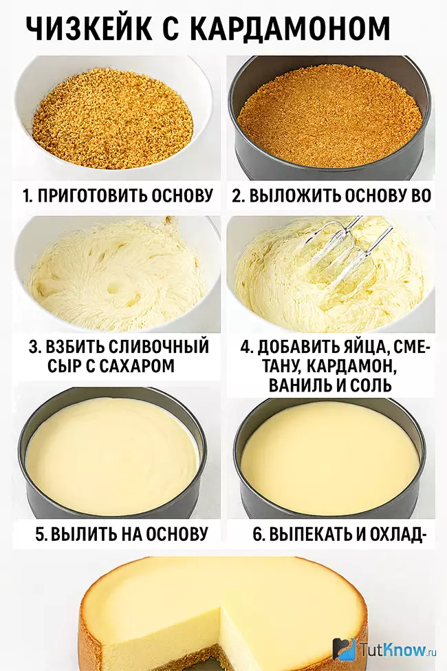 Пошаговый рецепт чизкейка с кардамоном