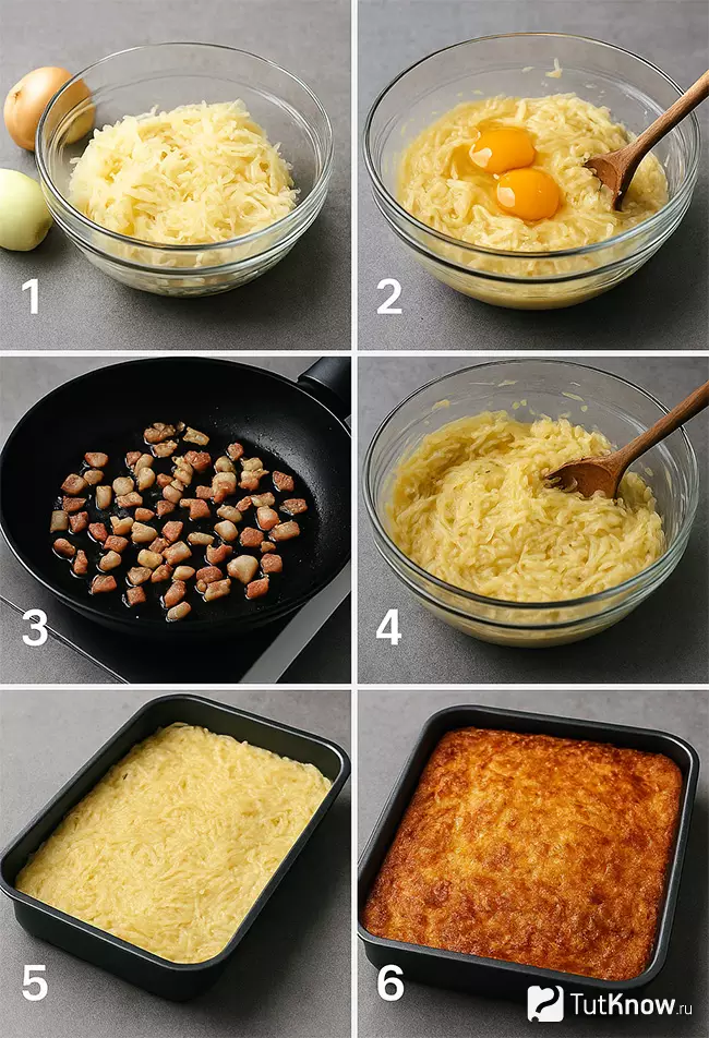 Пошаговый рецепт приготовления картофельной бабки по-белорусски