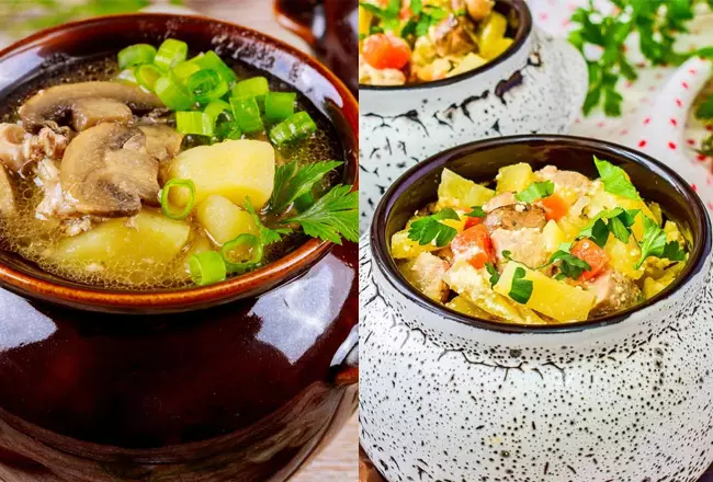 Жаркое из картофеля с мясом в горшочках