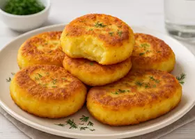 Картофельные котлеты с сыром и яйцом на сковороде