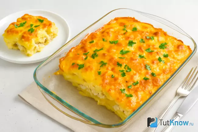 Рецепт картофельной запеканки с курицей и сыром