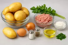 Ингредиенты для картофельных зраз с фаршем