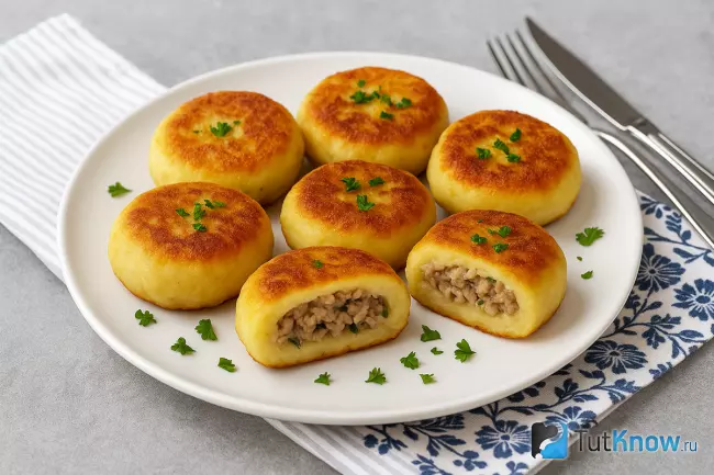 Польские зразы из картофельного пюре с фаршем
