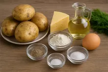 Ингредиенты для картофельных котлет с сыром