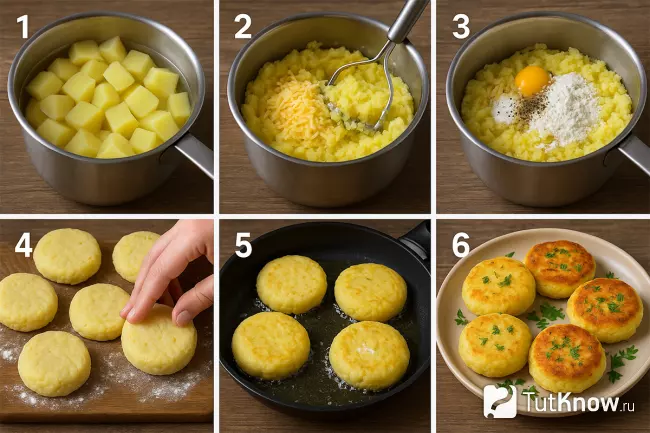Пошаговый рецепт приготовления картофельных котлет