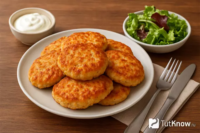 Простые оладьи из куриного фарша