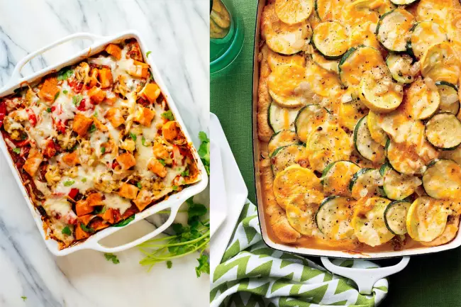 Вегетарианская картофельная запеканка с овощами