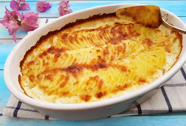 Гратен с сыром и сливками